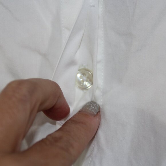 Tory Burch size 8 white cotton Murphy shirt lace embroidered collar & cuffs - Picture 3 of 11